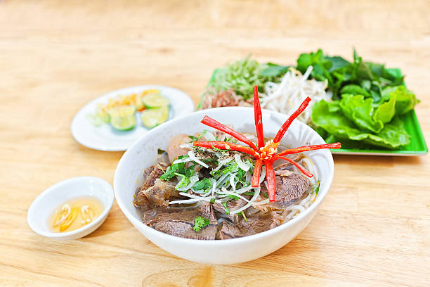 Vietnamese Beef noodles stock photo
