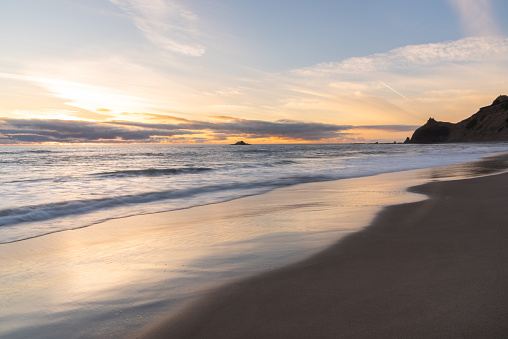 Golden hour sunset seascape on the Oregon Coast