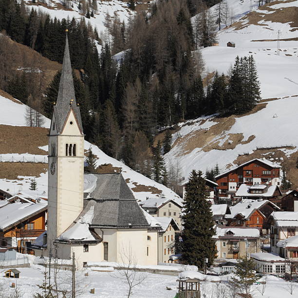 istock Arabba and the church in Dolomites 160446976