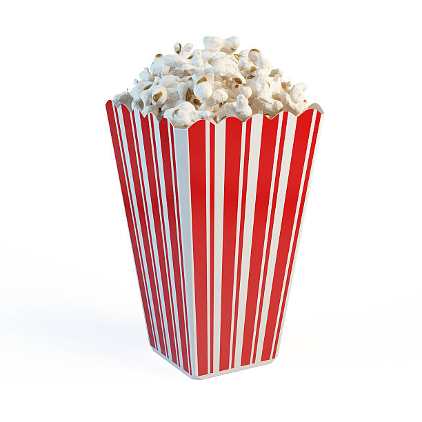 istock Red and white striped container of popcorn 160447325