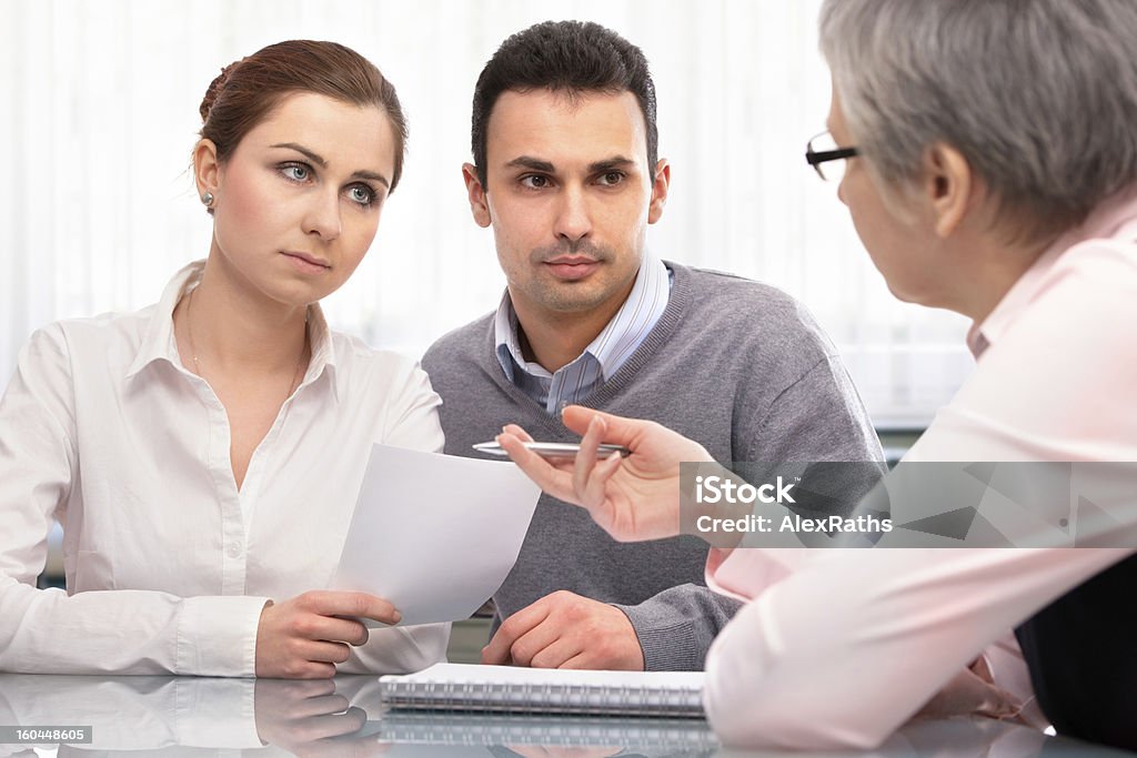 financial planning consultation Young couple at the  financial planning consultation Active Seniors Stock Photo