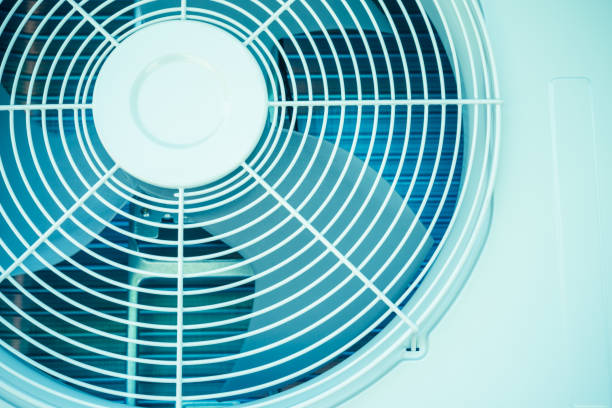 istock Ventilation fan of air condenser unit modern technology. 1604551600