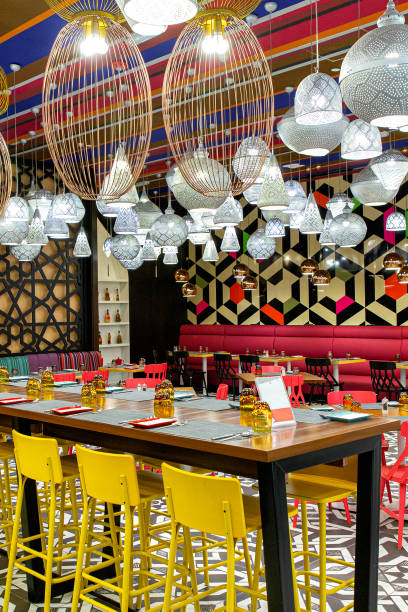 istock Bright interior with many different lamps of original design in Arabic style 1604561113