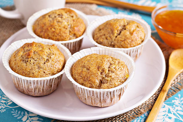 istock Fresh vegan banana muffins on a plate 160457178