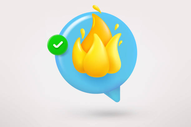 Speech cloud with hot flame and thumbs up. 3d vector icon Speech cloud with hot flame and thumbs up. 3d vector icon hott stock illustrations