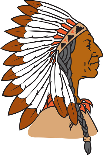 A Native American man wearing a feather headdress