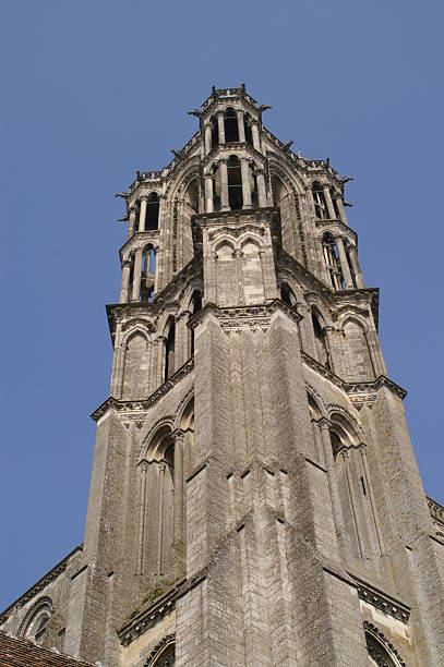 Laon Cathedral Tower One of the towers and cow statuary of the great cathedral of Laon in the Champagne region of France Laon stock pictures, royalty-free photos & images