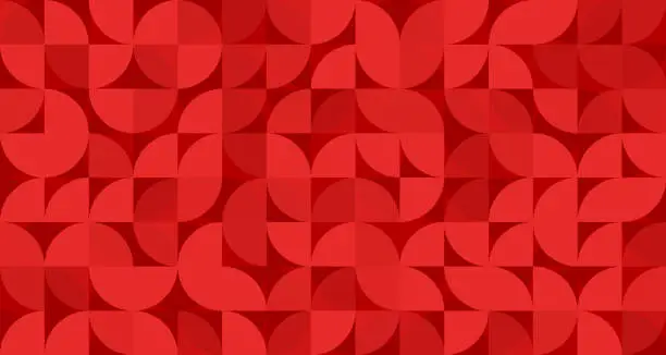 Vector illustration of Seamless red Bauhaus circle pattern background wallpaper
