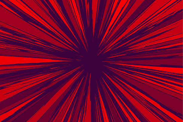 Red comic book blast zoom Red exploding rays of light fun comic book action zoom blast explosion vector illustration background action anime movies stock illustrations