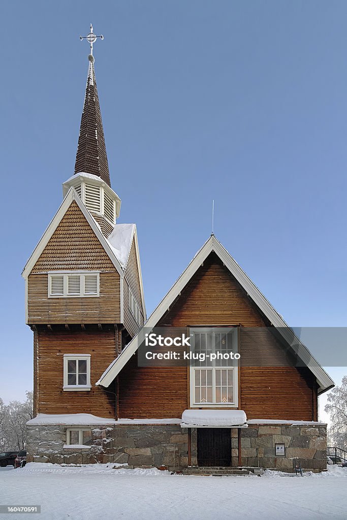 Igreja Karesuando, Suécia - Royalty-free Anoitecer Foto de stock