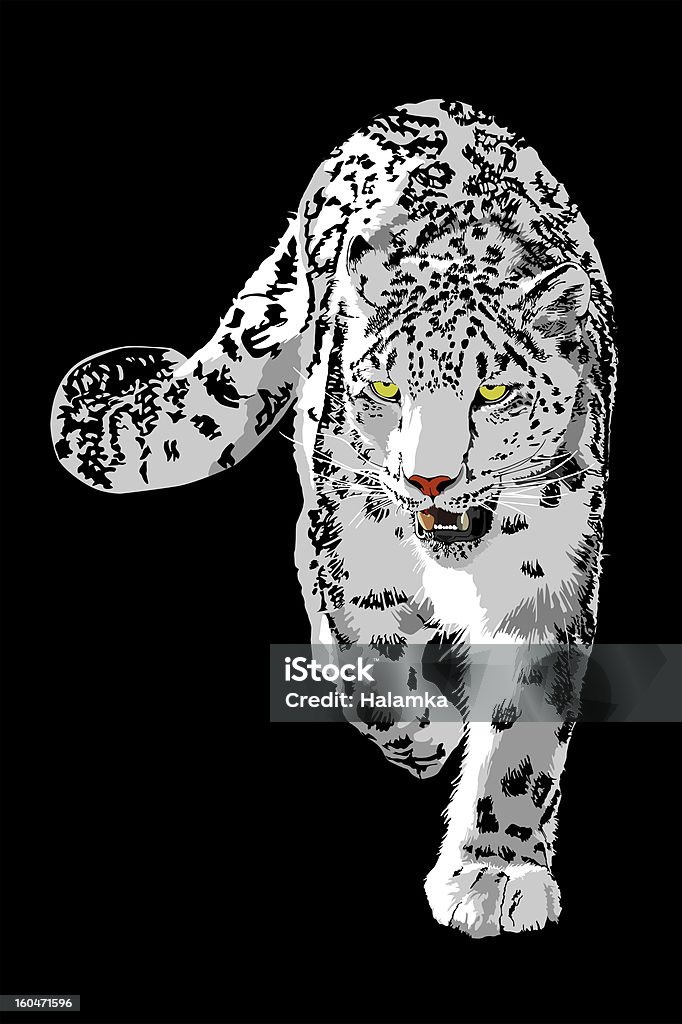 Leopardo delle nevi - Illustrazione stock royalty-free di Adolescenza