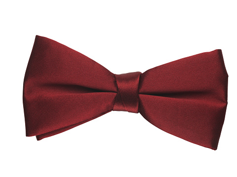 Red bow tie with clipping path.