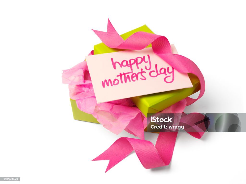Unwrapped Gift for Mother's Day Unwrapped gift for mum on Mother's Day. Box - Container Stock Photo