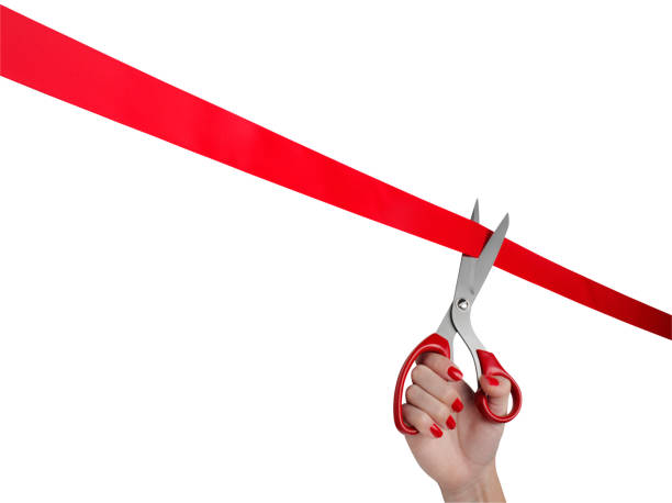 istock Cutting a Line of Red Ribbon 160474602