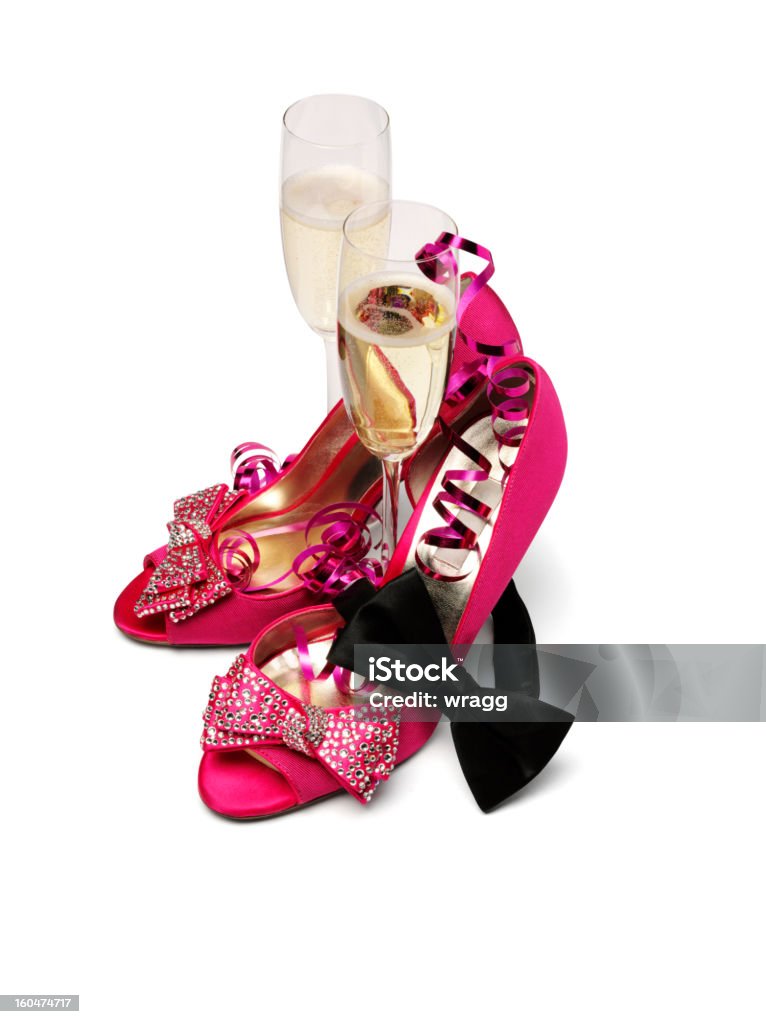 앨코��브, 핑크 신발도 검은색이 나비매듭 침목 - 로열티 프리 0명 스톡 사진