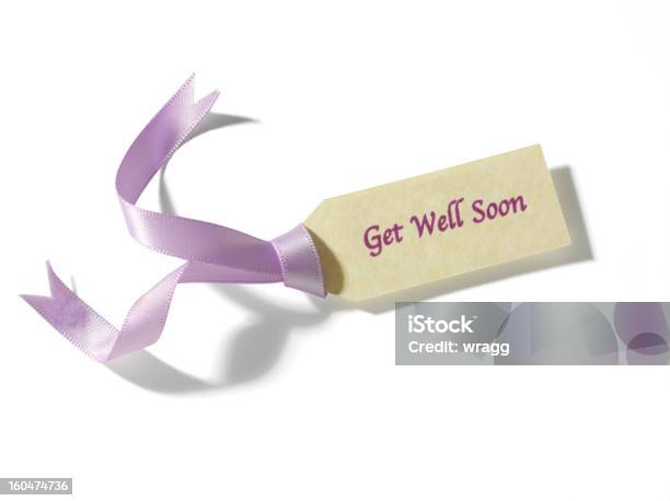 Foto de Seja Bem Rápido Label e mais fotos de stock de Cartão de Melhoras - Cartão de Melhoras, Get Well Soon - Frase em inglês, Cartão de Presente