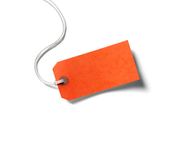 Rótulo de papel laranja - fotografia de stock