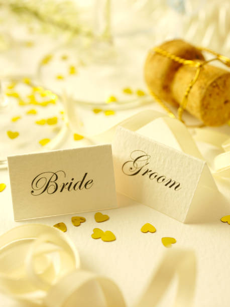 istock Bride and Groom Wedding Day Place Settings 160474843