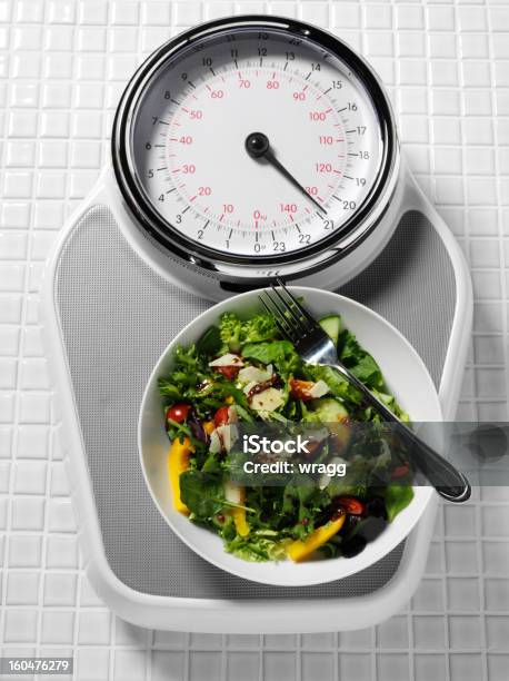 Bathroom Scales And Healthy Eating Stock Photo - Download Image Now - Balance, Bathroom Scale, Beauty