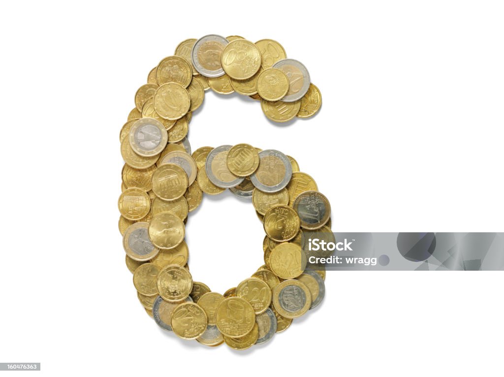 Número 6 en Euros - Foto de stock de Actividades bancarias libre de derechos