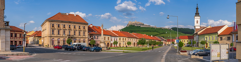 View of the Spissky Castle from the ancient town of Spissky Podhradie, Slovakia.