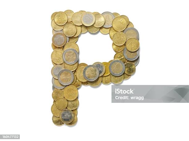 Foto de Letra P Em Euros e mais fotos de stock de Letra P - Letra P, Bronze - Descrição de Cor, Bronze - Liga