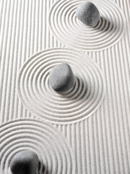 istock Three Stones in a Zen Rock Garden 160477195