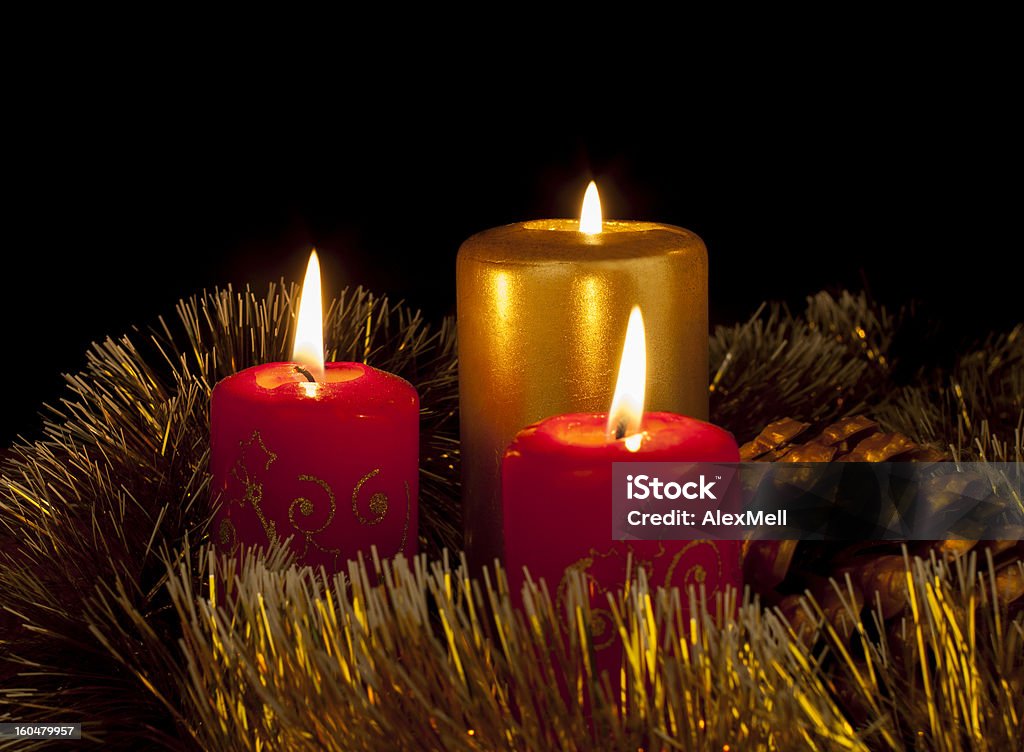 Burning candles Free Burning candles in cristmas decoration Backgrounds Stock Photo