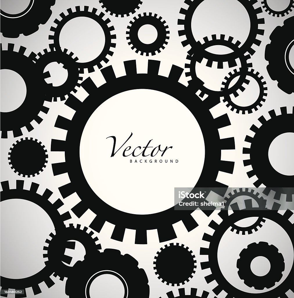 Black And White Gear Background Stock Illustration - Download Image Now