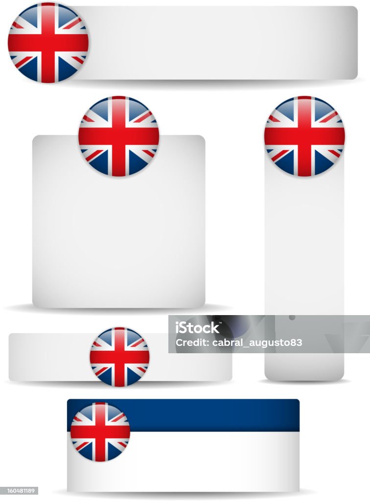 Reino Unido país conjunto de Banners - Vetor de Abstrato royalty-free