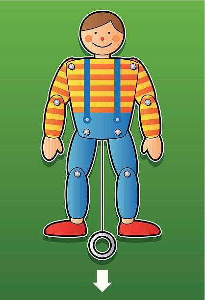jumping jack toy vector illustration of jumping jack toy jumping jacks stock illustrations