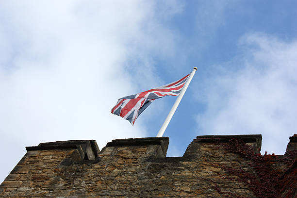 British flag British flag flying over Hever Castle in Kent, childhood home of Anne Boleyn Hever Castle stock pictures, royalty-free photos & images