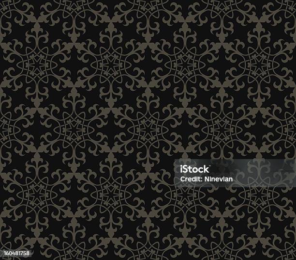Винтажные Wallpaper Pattern Seamless Background Вектор — стоковая векторная графика и другие изображения на тему Абстрактный