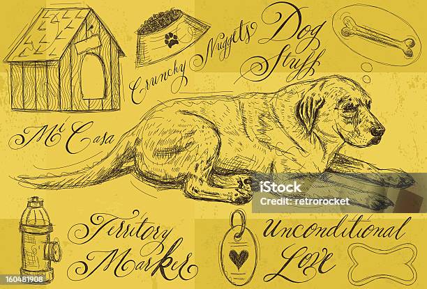 Dog Stuff Stock Illustration - Download Image Now - Dog, Retro Style, Illustration