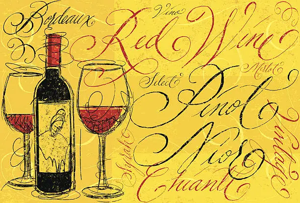 Vector illustration of Red Wine