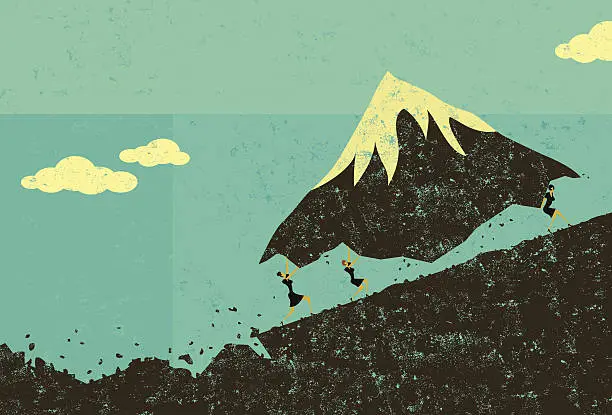 Vector illustration of Moving Mountains