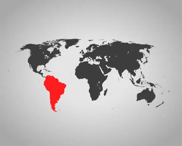 Vector illustration of South America map