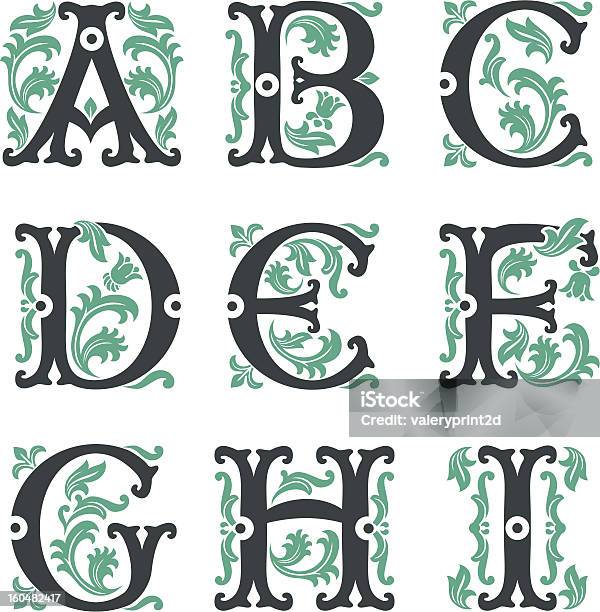 Vintage Alphabet Part 1 Stock Illustration - Download Image Now - Alphabet, Gothic Style, Capital Letter