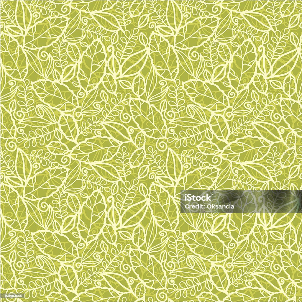 Zielony liści koronki bezszwowe wzór tła - Grafika wektorowa royalty-free (Bez ludzi)