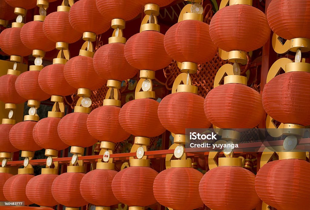 Lanterne rosse decorare il Capodanno cinese - Foto stock royalty-free di Arte