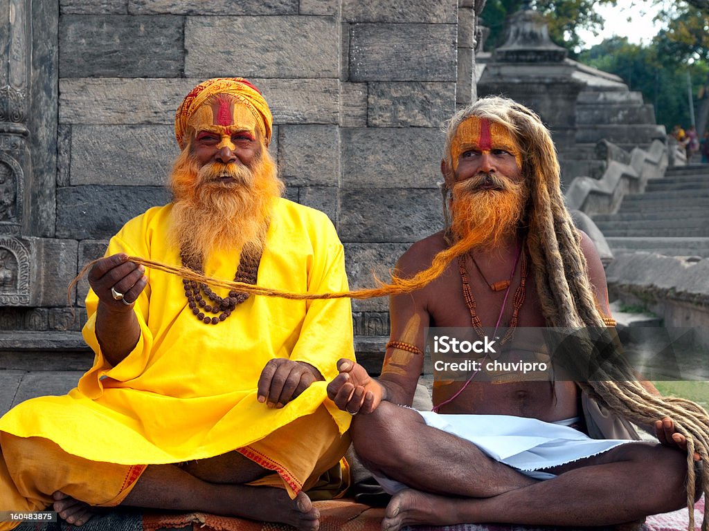 Sadhus in Nepal - Foto stock royalty-free di Kathmandu