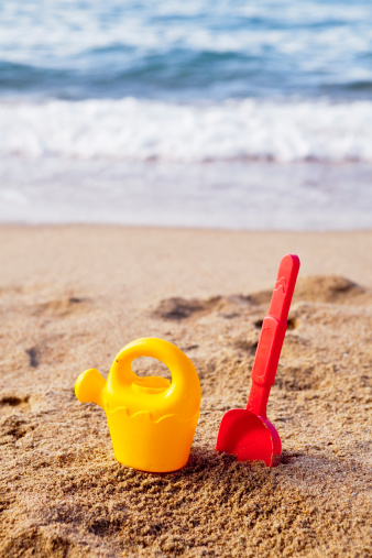 Beach toys on the shore
