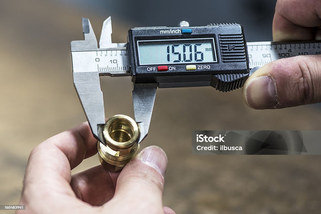Precision measurement industry quality control Precision measurement industry quality control.  Caliper Stock Photo