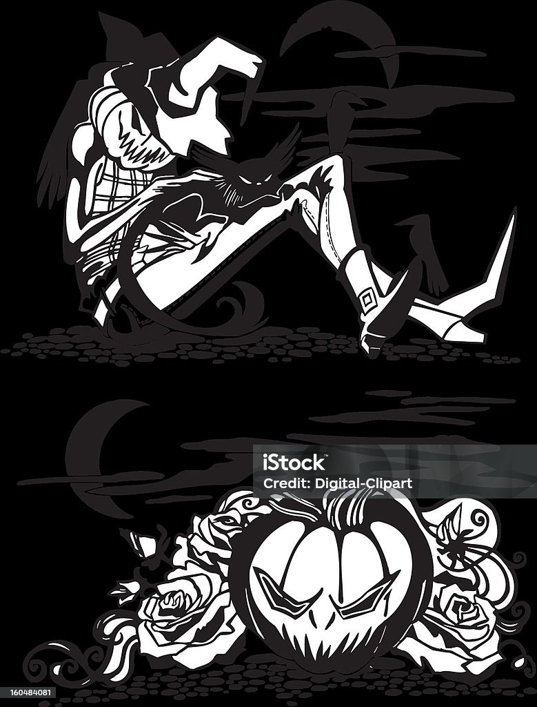 Happy Halloween-vector conjunto. - arte vectorial de Araña libre de derechos