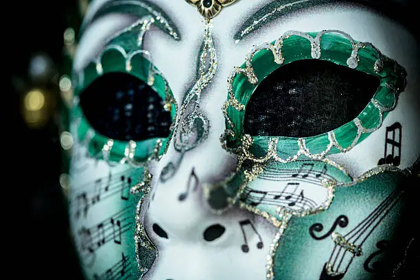 Scary Venice carnival mask close up