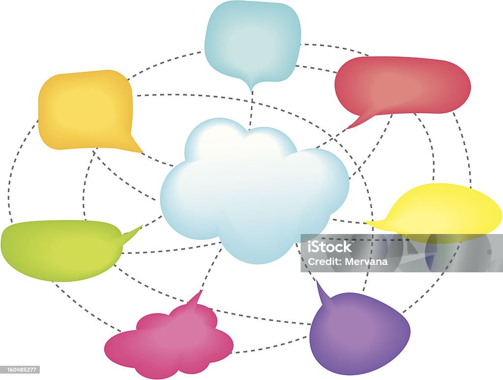 Koncepcja Cloud computing - Grafika wektorowa royalty-free (Bez ludzi)