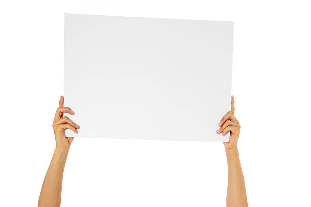 istock Person holding blank white sign 160486710