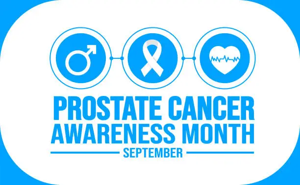 Vector illustration of September is Prostate Cancer Awareness Month Background, banner, placard, card, and poster design template with text inscription and standard color. vector illustration.