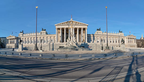 Austrian Parliament Building The Austrian Parliament Building (German: Parlament or Hohes Haus, formerly the Reichsratsgebauede) ringstraße boulevard stock pictures, royalty-free photos & images
