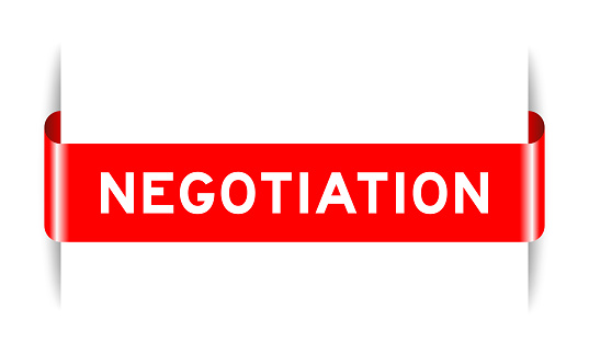 Negotiation Packet Label Red Color Inserted Label Banner With Word Negotiation On White ...